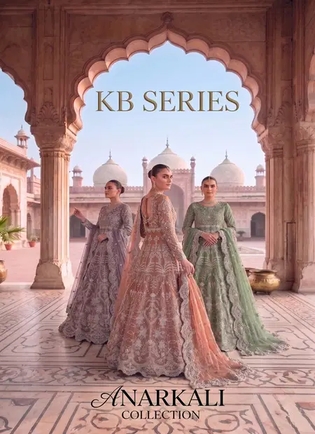 Kb 4110 Heavy Butterfly Twill Net Bridal Anarkali Gown